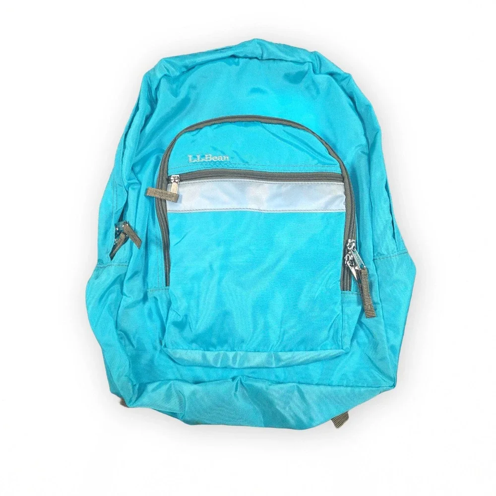 Vintage LL Bean Deluxe Book Pack Backpack Teal Turquoise Eli Lilly Diabetes Camp